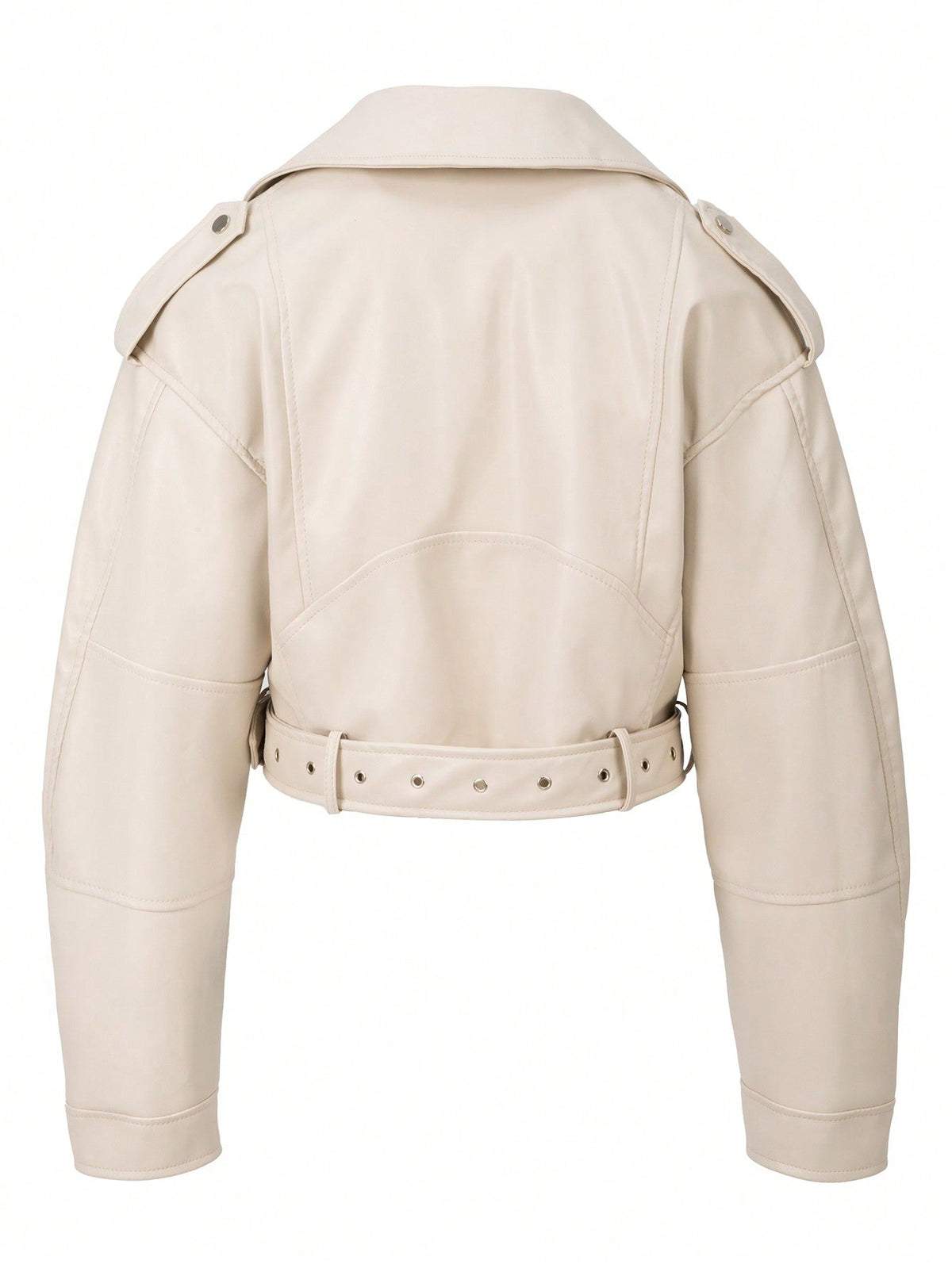 StreetHx Zip Up Couro Do Plutônio Jaqueta de Moto - Bege