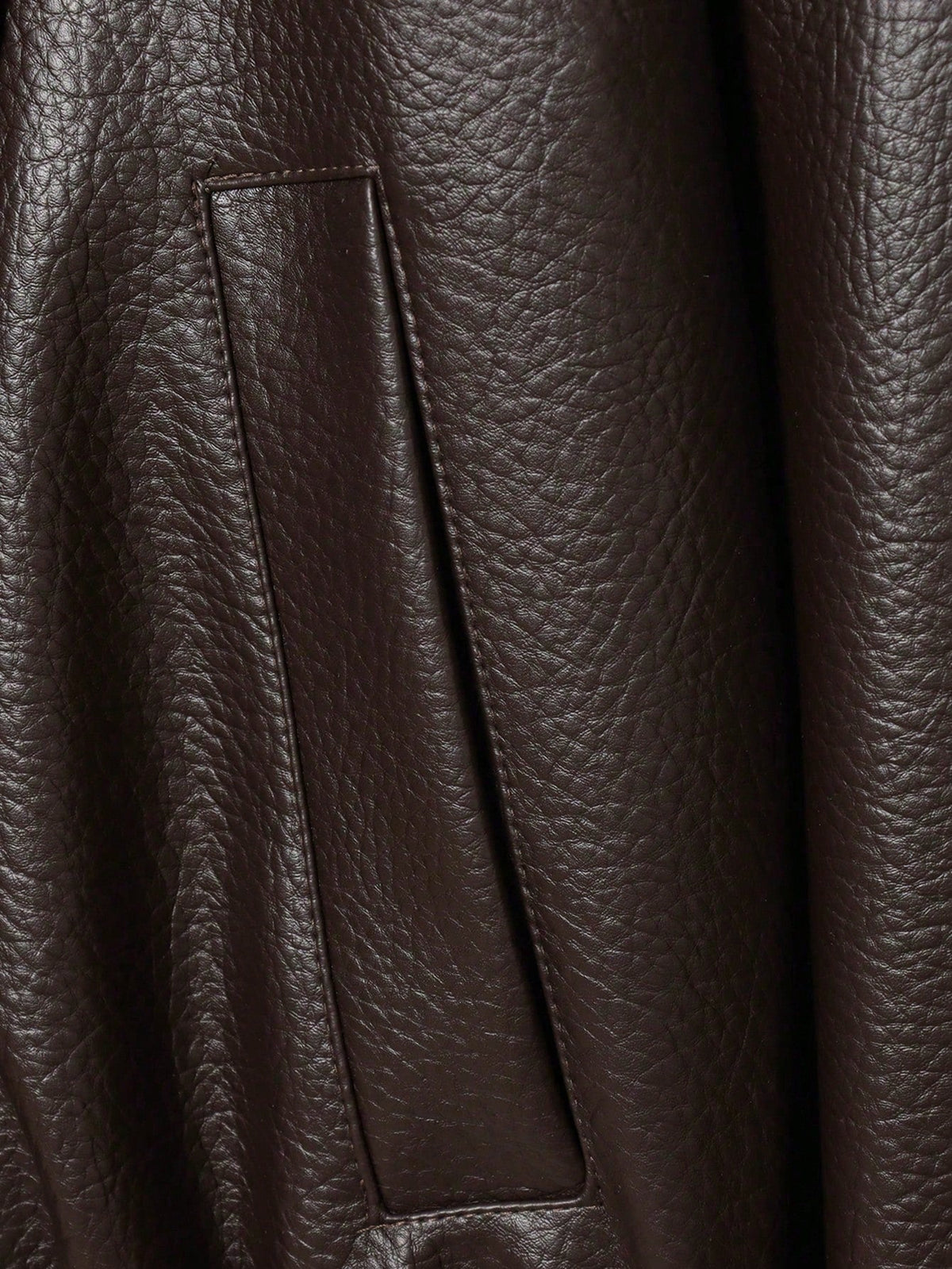 Seelio Jaqueta Casual Feminina de Couro Sintético com Gola Alta, Estilo Europeu e Americano, Moda Minimalista Versátil, Streetwear, Outono/Inverno - Marrom F