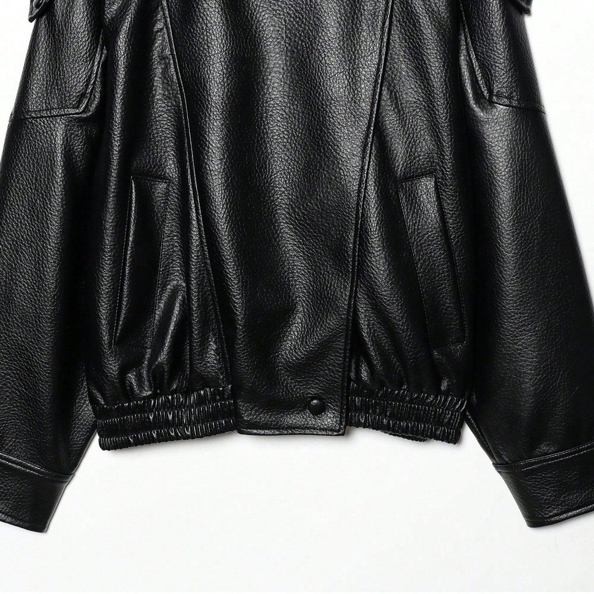 Seelio Jaqueta Casual Feminina de Couro Sintético com Gola Alta, Estilo Europeu e Americano, Moda Minimalista Versátil, Streetwear, Outono/Inverno - Preto