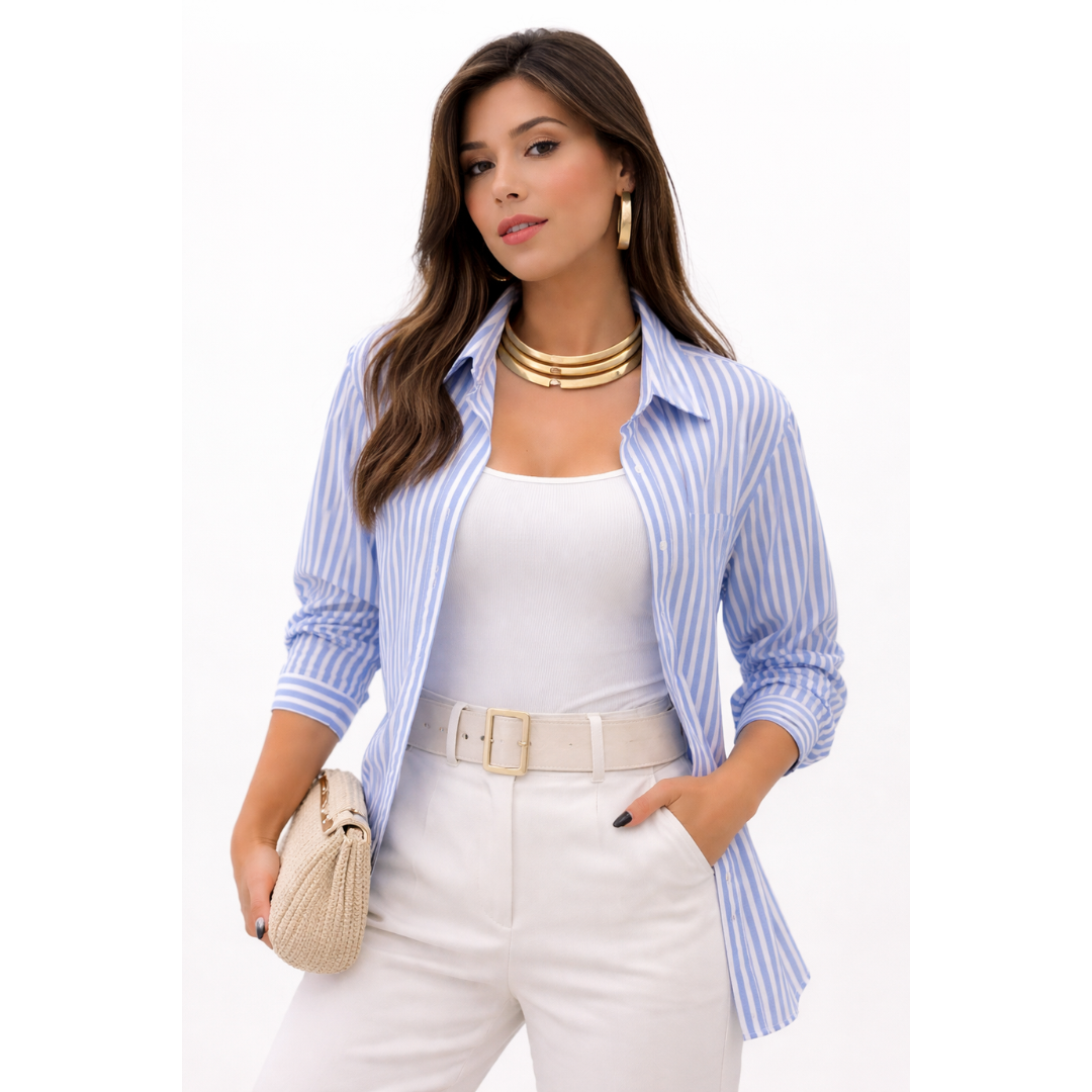 (KIT COM 3) Camisa Feminina Manga Longa Estilosa | PROMOÇÃO OUTONO