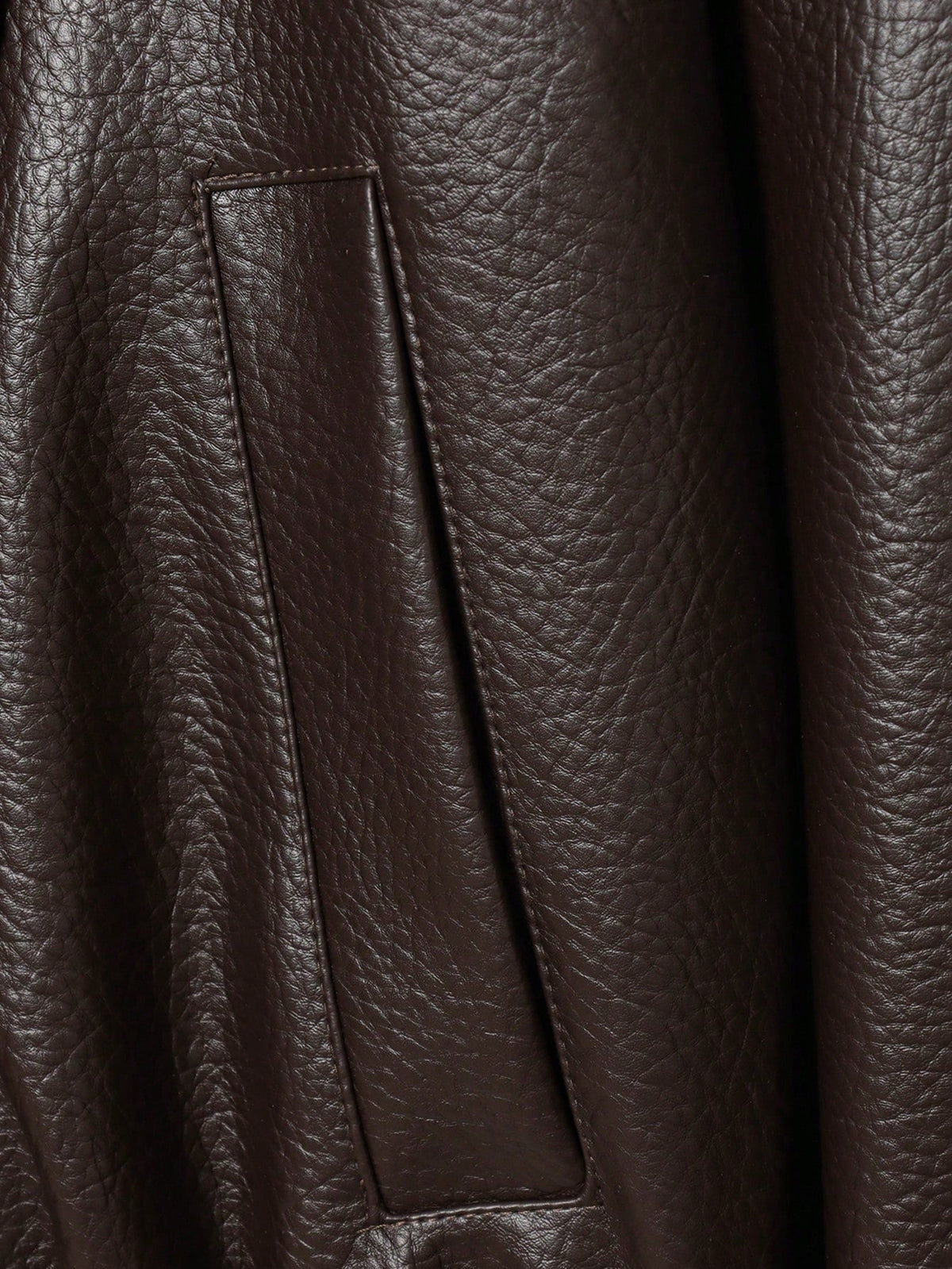Seelio Jaqueta Casual Feminina de Couro Sintético com Gola Alta, Estilo Europeu e Americano, Moda Minimalista Versátil, Streetwear, Outono/Inverno - Castanho