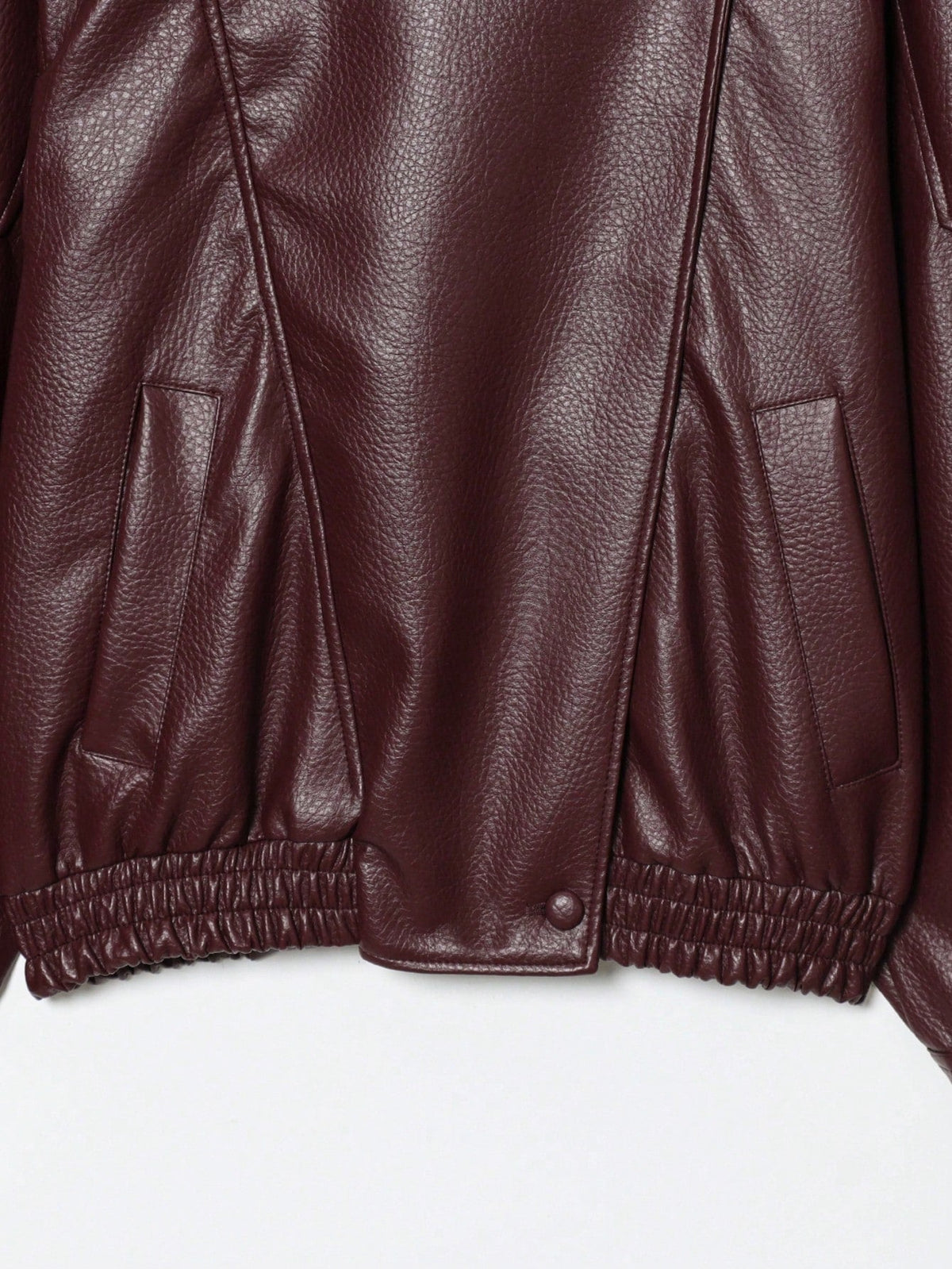 Seelio Jaqueta Casual Feminina de Couro Sintético com Gola Alta, Estilo Europeu e Americano, Moda Minimalista Versátil, Streetwear, Outono/Inverno - Vinho