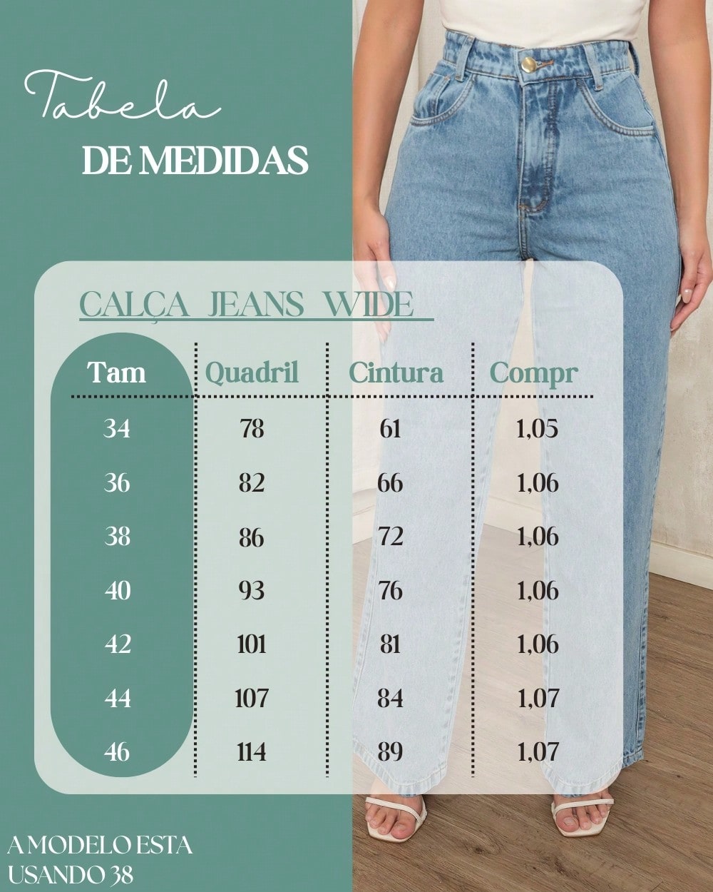 Calça Jeans Pantalona Giovanna Wide Leg Cintura Alta Marmorizada