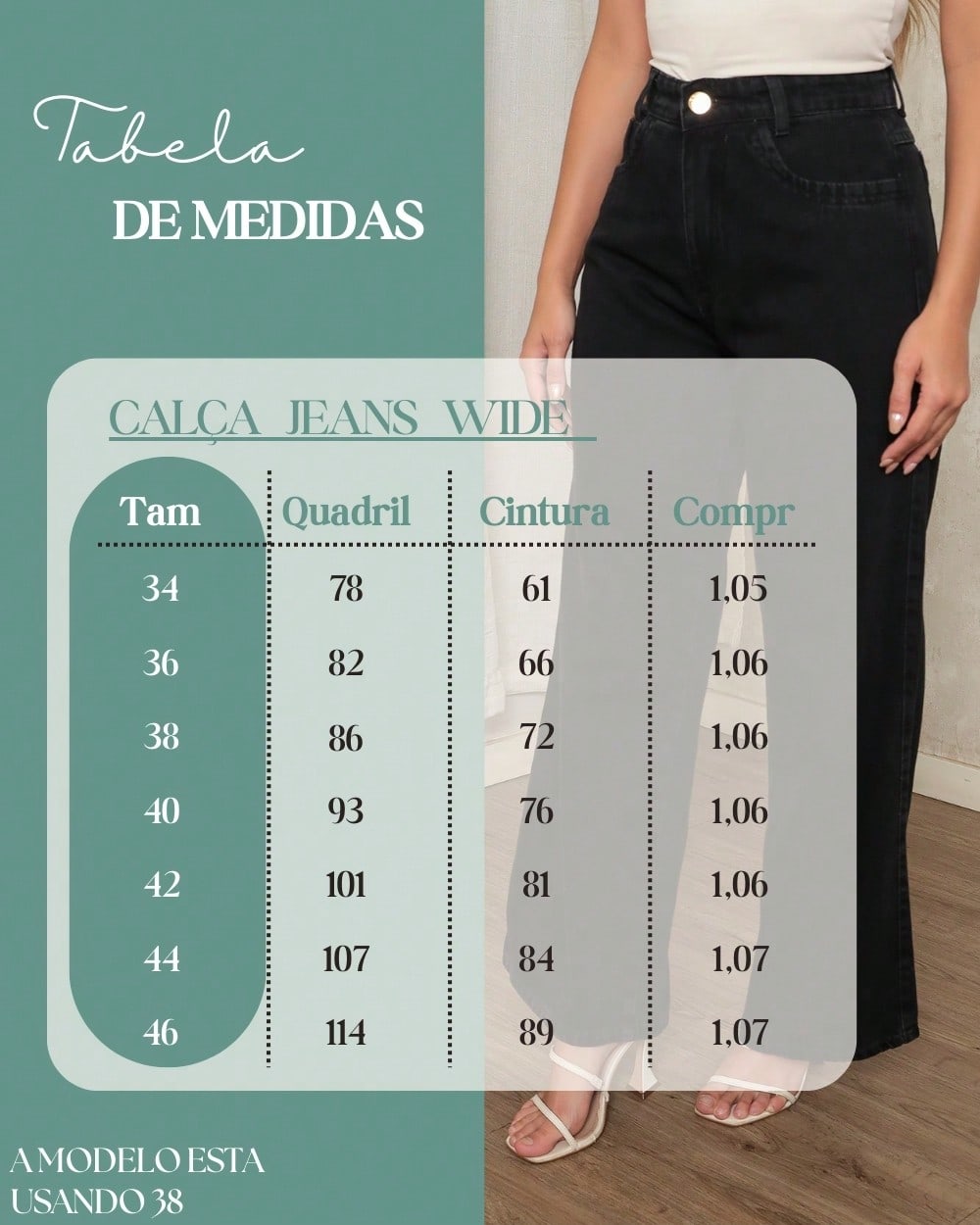 Calça Jeans Pantalona Giovanna Wide Leg Cintura Alta Marmorizada