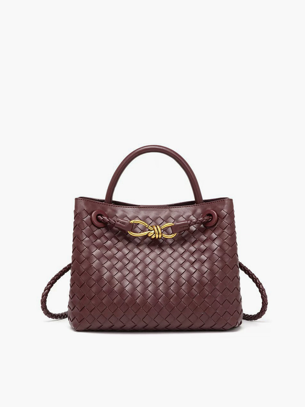 Bolsa de Couro com Alça em Metal com Detalhe Torcido - Glamour