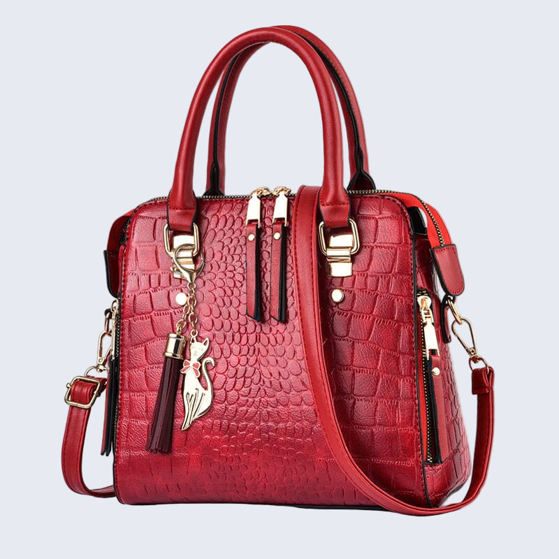 Bolsa de Couro com Design Crocodilo - Glamour