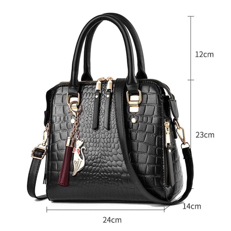 Bolsa de Couro com Design Crocodilo - Glamour