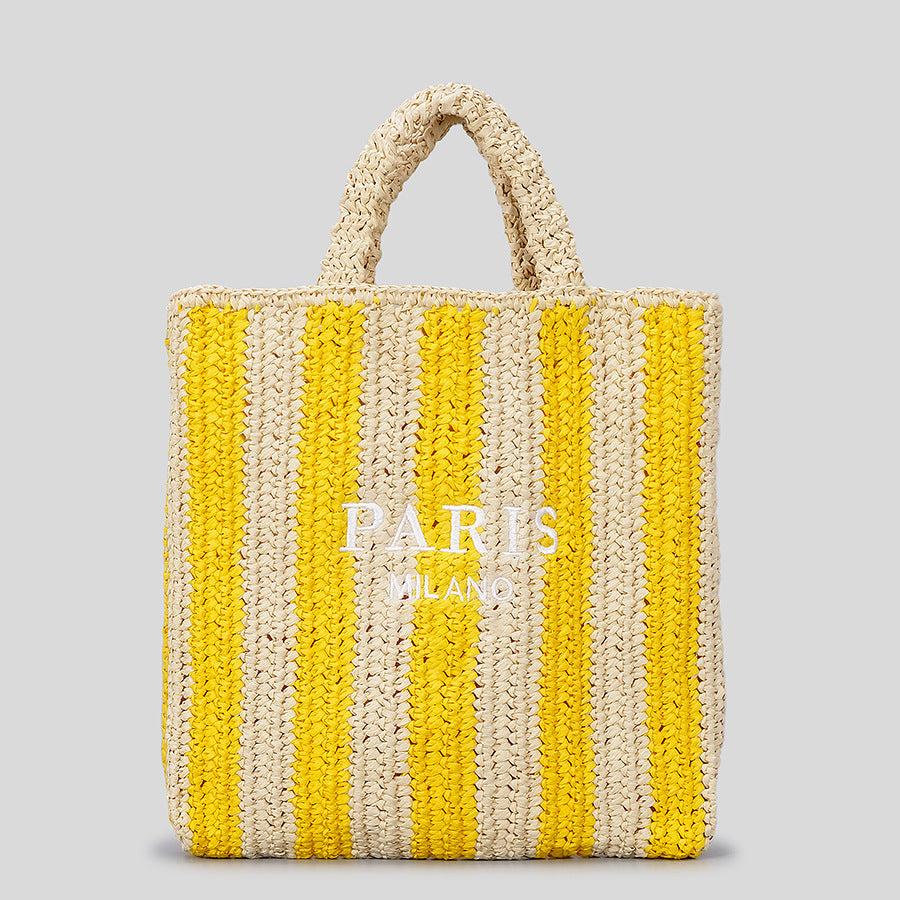 Bolsa de Palha Listrada - Paris Milano